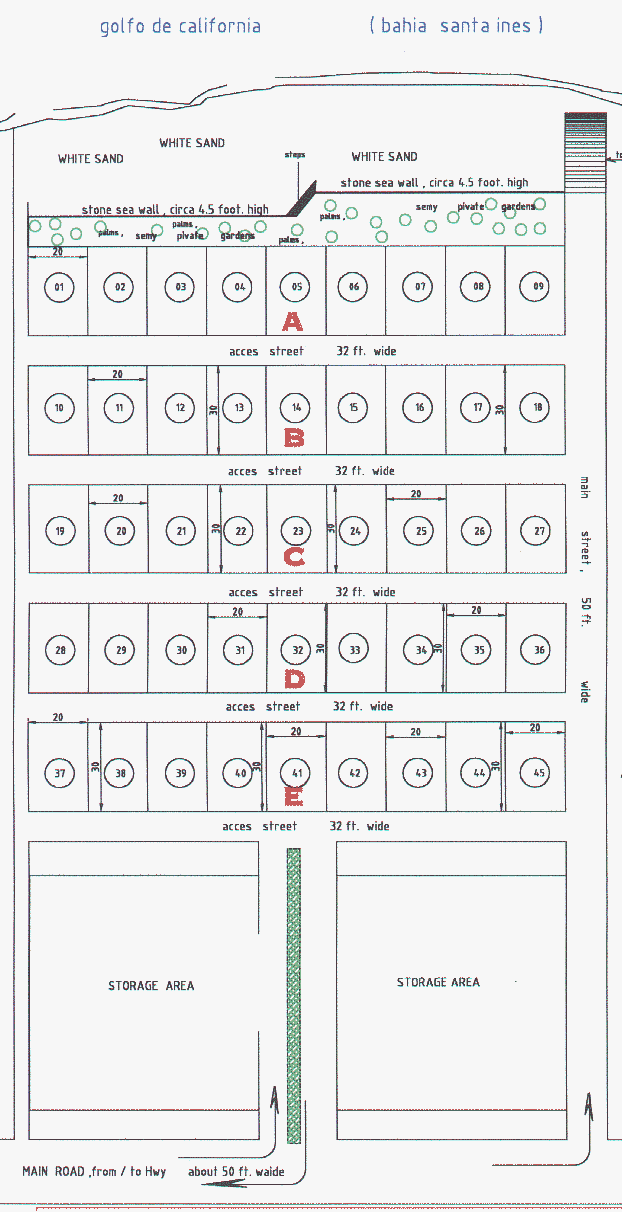 Layout of parcels at Punta Chivato